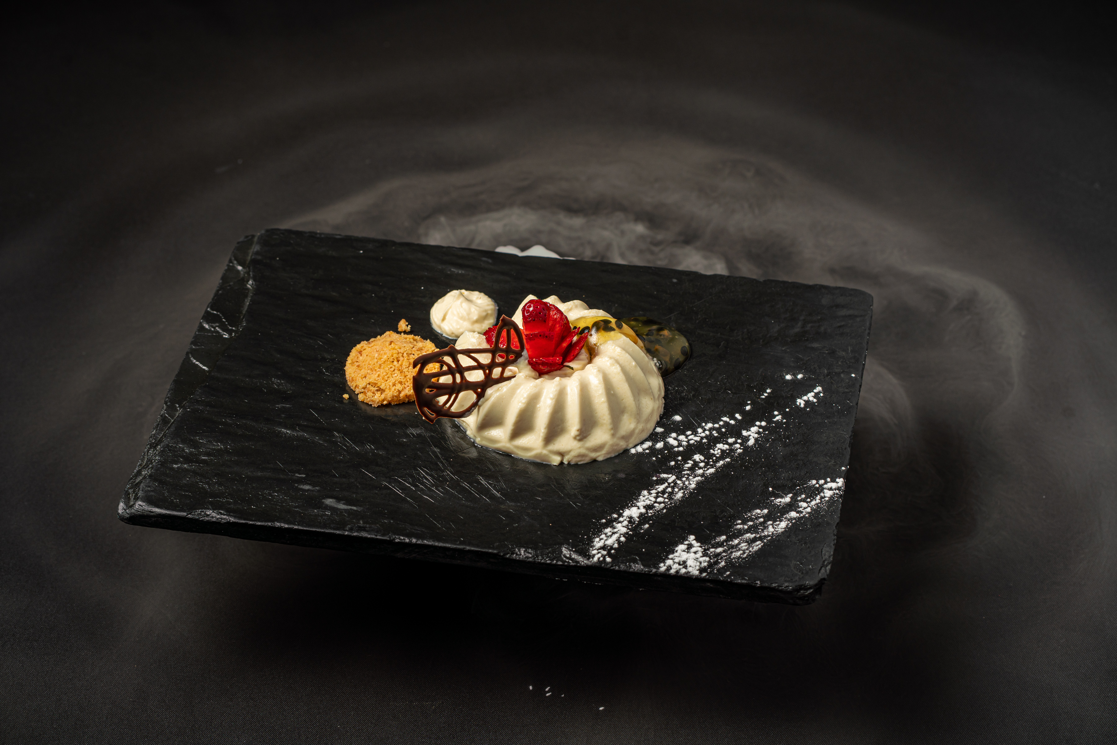 PASSIONFRUIT AND RASPBERRY PANNA COTTA