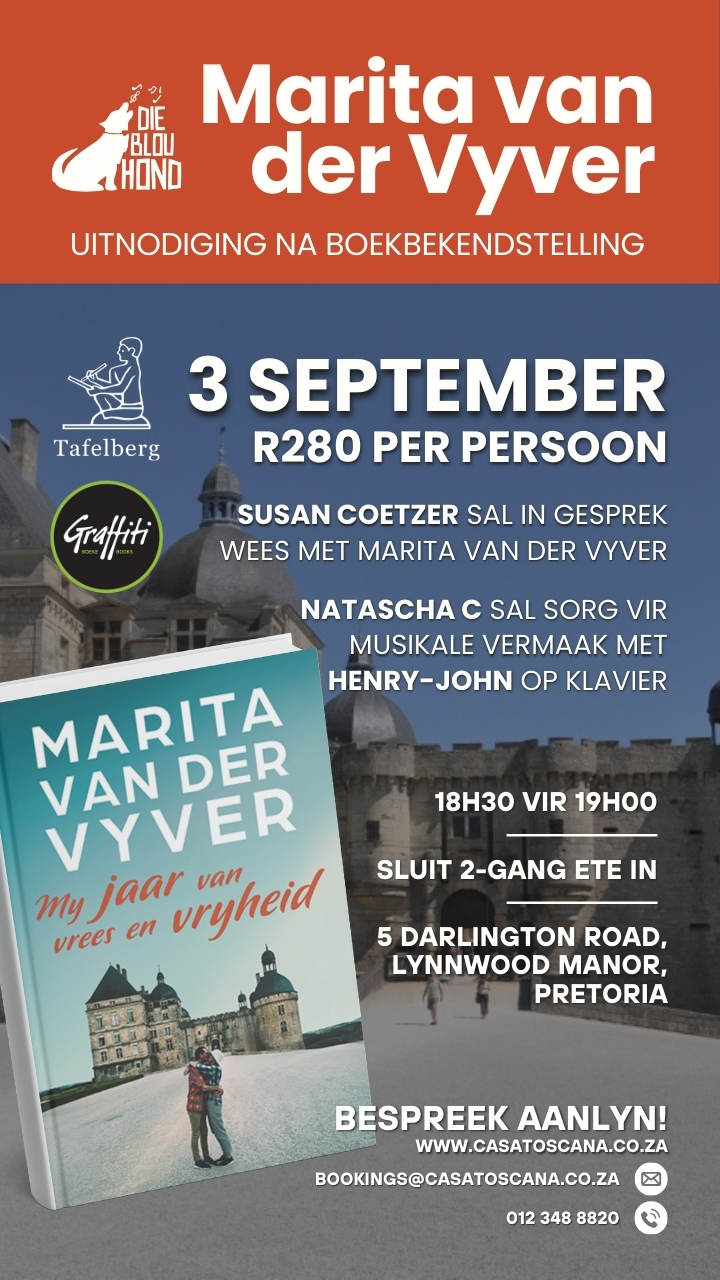 Marita van der Vyver - Uitnodiging na Boekbekendstelling